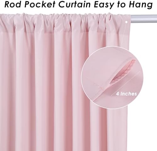 Dusty Rose Backdrop Curtains 20ftx10ft Wedding Polyester Photo Drapes - Image 4