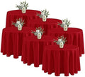 Fitable 6 Pack Red Tablecloths 108 Inch Round for 36"-84" Tables by Fitable