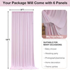 30ftx10ft Wrinkle Free Light Pink Backdrop Curtains for Parties, Silky Polyester Photo Backdrop Drapes 6 Panels 5x10ft Back Drop Cloth for Wedding Birthday Baby Shower Photography Background - Image 3