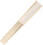 50pcs Paper Hand Fan with Organza Bags Bamboo Handheld Folding Fans DIY Decorative Wedding Party Favors (Cream) - Image 6