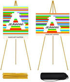 JEAWIWI 2 Pcs Lightweight Easel Stand, 66 Inch, Gold, with Portable Bags by JEAWIWI