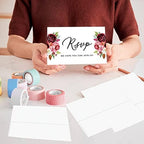Andaz Press 56-Pack Personalized RSVP Postcards for Wedding Burgundy Florals Cardstock Response Reply Cards for Bridal Shower Baby Shower Birthday Event Custom Date and Return Address 4 x 6-Inch - Image 4