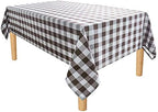 Hiasan Checkered Tablecloth Rectangle 60 x 84 Inch, Coffee and White - Image 2