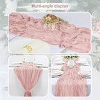 10 Pack Blush Pink Cheesecloth Table Runner 35x120 Inch 10Ft Rustic Gauze Cheese Cloth Table Runner Sheer Cheesecloth Table Runners for Wedding Party Bridal Shower Decoration - Image 6