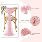 MDS Pack of 75 Chiffon Chair Sashes for Wedding & Event Décor - Dusty Rose - Image 3