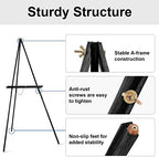 Falling in Art 65" A-Frame Wooden Tripod Easel Stand (Black) - Image 4
