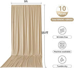 50x15ft Champagne Backdrop Curtains for Parties, Wrinkle Free Polyester Photo Backdrop Drapes 10 Panels 15 ft Long Back Drop Cloth for Wedding Birthday Photography Background Party - Image 5
