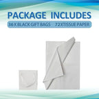 Papertide 36 Pack White Mini Gift Bags 4×2.8×4.5 inch with Tissue Paper - Image 3