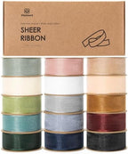 Vitalizart 1" x 150Yd Organza Ribbon Assorted Bulk Pack for Gift Wrapping by Vitalizart