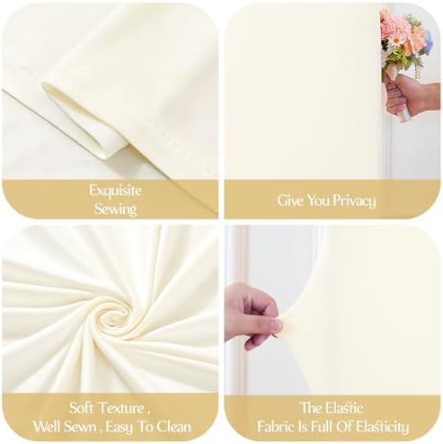 Besutolife Square Arch Backdrop Cover, 8×8 FT Spandex Arch Covers Stretchy Fitted Balloon Arch Stand Cover for Wedding, Birthday Party, Baby Shower, Photo Booth, Graduation Ceremony, Ivory - Image 5