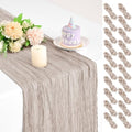 Teruntrue 20 Pack Taupe Cheesecloth Table Runner 17x108 Inch, Boho Gauze Sheer Fabric Cheese Cloth Table Runners for Wedding Party Bridal Shower Baby Shower Birthday Home Decor Garden Farmhouse by Teruntrue