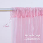 20x10ft Baby Pink Tulle Backdrop Curtain with Lights String for Parites, Sheer Backdrop Curtains for Wedding Baby Shower Birthday Party Photo Shoot Decorations - Image 5
