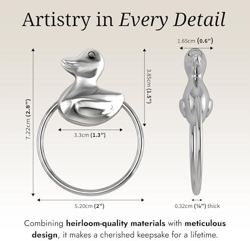 Duck 925 Sterling Silver Teether Rattle Ring - Image 6