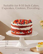 12" Cake Stand, Relief Round Dessert Cake Stand for 8-10 Inch Cake - Image 2