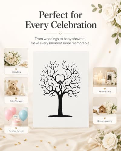 PRETYZOOM 12x16 Inch Wedding Fingerprint Guest Book - Image 5