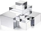 Geelin 6 Pack Acrylic Risers Hollow Bottom,Silver,3 to 8 Inch,Square by Geelin