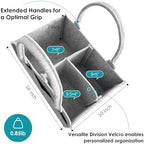 Cute Castle 2 Pack Diaper Caddy Organizer - Portable Baby Caddy Organizer with Handle, Nursery Storage Bin and Car Organizer for Girls, Boys - Baby Gift Basket - Grey, Large - Image 2