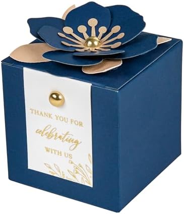 FEIYI 20 PCS Favor Boxes, Navy Blue, 2.55x2.55x2.55 by FEIYI