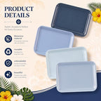4 Pieces Blue Baby Shower Serving Trays Melamine Platters - Image 3