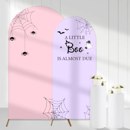 Serencatcher Halloween Baby Shower Arch Covers 7.2FT 6FT Pink Purple by Serencatcher