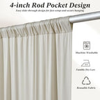 50 ft x 10 ft Wrinkle Free Beige Backdrop Curtain for Parties, 10 Panels 10ft Polyester Beige Photo Backdrop Drapes for Graduation Birthday Wedding Party Stage Curtains - Image 7