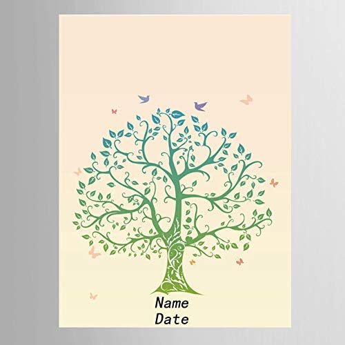 DIY Wedding Guest Book Alternative Personalized Fingerprint Wedding Tree Butterflies Guests Book with Inkpad Party Decorations-60x80cm - Image 2