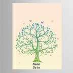 DIY Wedding Guest Book Alternative Personalized Fingerprint Wedding Tree Butterflies Guests Book with Inkpad Party Decorations-80x120cm - Image 2