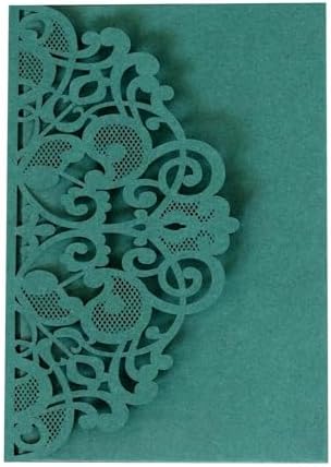 50PCS 3D Lace Flower Laser Cut Wedding Invitation Cards with Envelope Blank Inner Sheet Hollow Out Flower Shape Invitations for Wedding Quinceanera Birthday Shower Engagement Party 13 by Ykybhx