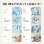 Auihiay 64pcs Blue Hydrangea Artificial Flowers, Artificial Hydrangea Flowers with Stems, Faux Hydrangea Flowers for Wedding Centerpieces, Baby Shower, Birthday Party Decoration - Image 4