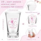 Vesici 20 Set Baby Shower Favors for Guests Acrylic Shot Glasses Gold Bottle Opener Keychains Thank You Tags and Bags for Baby Shower Party Gender Reveal Party Guests Return Gift(Pink Bear) - Image 2