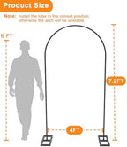Queension Arch Backdrop Stand 7.2FT, Wedding Arch Stand with Base,Balck - Image 4