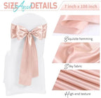 60 PCS Rose Gold Satin Chair Sashes, 7 x 108 Inch - Image 3