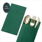 Linen-Feel Dinner Napkins With Flatware Pocket, Pale Blue, 50-Pack - Image 4