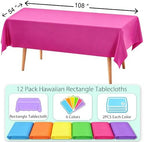 12 Pack Woodland Round Plastic Tablecloth (Hawaiian-Rectangle) - Image 3