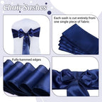 MDS® Pack of 150 Satin Chair Sashes for Wedding & Events – Navy Blue - Image 5