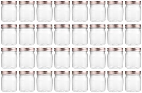 novelinks 8 oz Plastic Mason Jars and Clear Plastic Jars with Lids 8 oz by novelinks