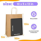 XPCARE Large Brown Paper Bags, 100 Pcs 10x5x13 Paper Gift Bags with Handles - Image 2