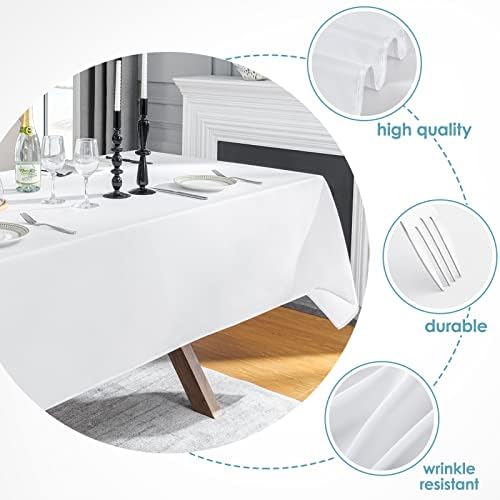 VidaFete Classic Series 6 Pack 60x102inch White Rectangle Tablecloth - Image 3