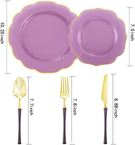 Ciaell 120 Piece Gold Plastic Plates for Halloween Parties - Image 3
