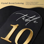 Crystal Clear Acrylic Wedding Table Numbers 1-10 Set, Self-Standing Modern Arched Signs for Reception Seating, Anniversary & Bridal Shower, Elegant Wedding Decor (5x7 Inches) - Image 5
