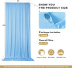 10x10ft Baby Blue Backdrop Curtains for Parties, 2 Panels 5x10ft Wrinkle-Free Polyester Background Curtains for Wedding, Birthday, Baby Shower,Graduation, Decorations - Image 4