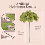 65PCS Hydrangea Artificial Flowers with Stronger Bendable Stems, Premium Silk Faux Hydrangea Flowers Bulk for DIY Wedding, Arches, Baby Showers & Event Decor(Green Mix) - Image 4