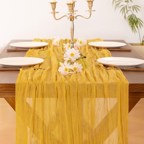 Cheesecloth Table Runner Fall Boho Wedding Birthday Party Home Decor - Image 5