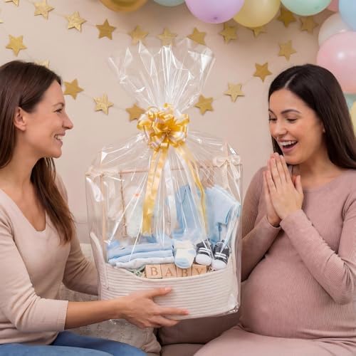 Baby Shower Basket Gift Set Baby Crate Closet,White - Image 6