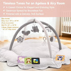 5-in-1 Baby Activity Gym & Play Mat with 6 Hanging Toys, Tummy Time Mat & Cards - Extra Large, Reversible Machine Washable Pad - Gift for Newborns, Infants 0-12 Months, Grey - Image 5