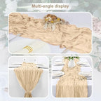 6 Pack Nude Cheesecloth Table Runner 35x120 Inch 10Ft Rustic Gauze Cheese Cloth Table Runner Sheer Cheesecloth Table Runners for Wedding Party Bridal Shower Decoration - Image 6