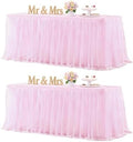 Baby Pink Table Cloth Spandex Table Covers 8ft Fitted Tulle Tablecloth Rectangular Desk Skirt Stretch Light Pink Table Cloths Covers Party Banquet Birthday Baby Shower Wedding Table Cloth, 2 Pack by HBBMAGIC