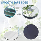 VASUHOME 10" Round Mirror Centerpieces for Tables, Glass Mirror Tray Set for Wedding and Party Decorations, Circle Mirror Plates with Smooth Edge and Cushioned Feet, 2mm Thick - Image 4