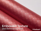 Vitalizart Red Metallic Grid Wrapping Paper Set 30" Organza Ribbon & Tags - Image 5