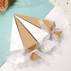 100 Pcs Cones Wedding Holder, Confetti Cones with Heart Shape, Place Cards, Box Box with Ribbon for Wedding Baptism Birth, Baby Shower - Image 4